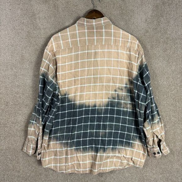Ever Onward Shirt Tan Large Checked Tie Dye Flannel Support Your Local Mother‎ - Picture 8 of 9